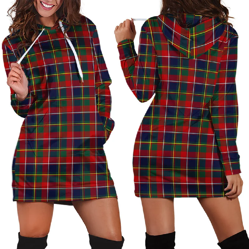 Quebec Province Canada Tartan Hoodie Dress