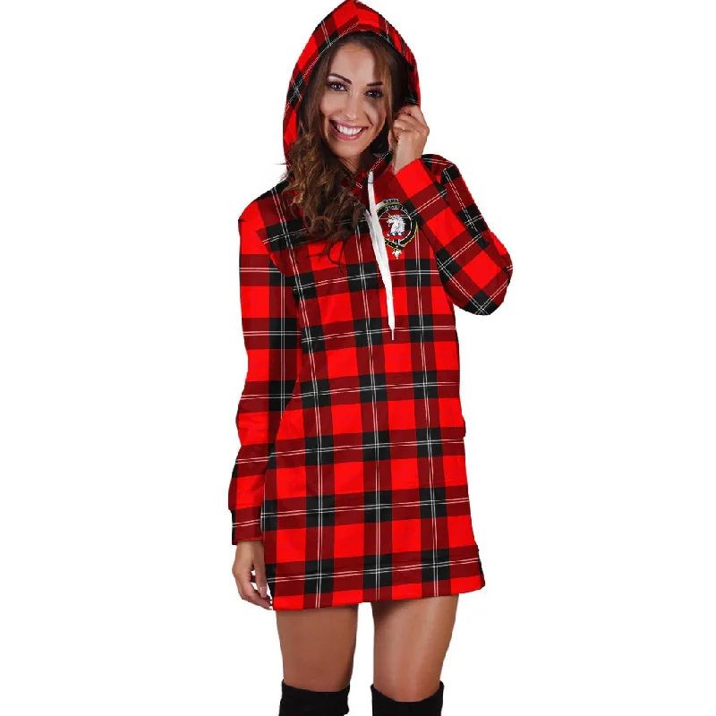 Ramsay Modern Tartan Hoodie Dress with Family Crest