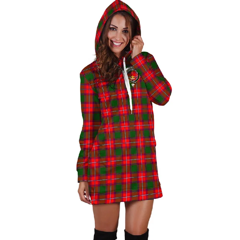 Rattray Modern Tartan Hoodie Dress with Family Crest