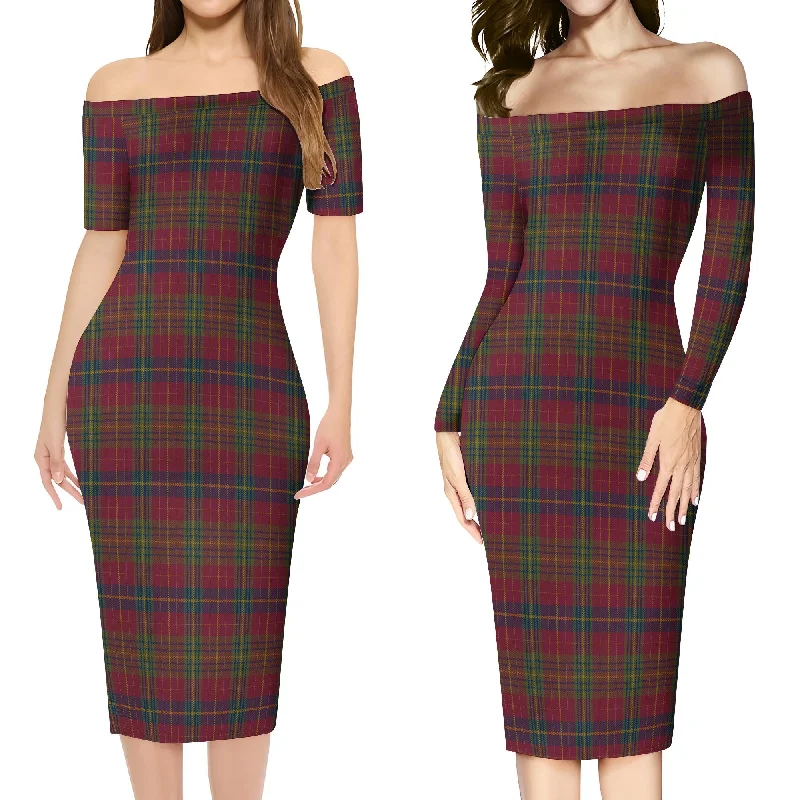 Rice of Wales Tartan Off Shoulder Lady Dress