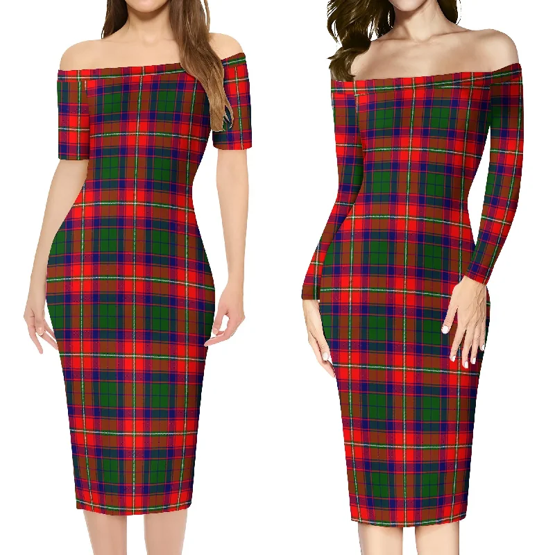 Riddell Tartan Off Shoulder Lady Dress