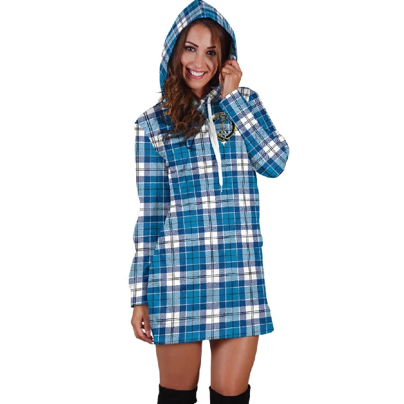 Roberton Tartan Hoodie Dress with Family Crest