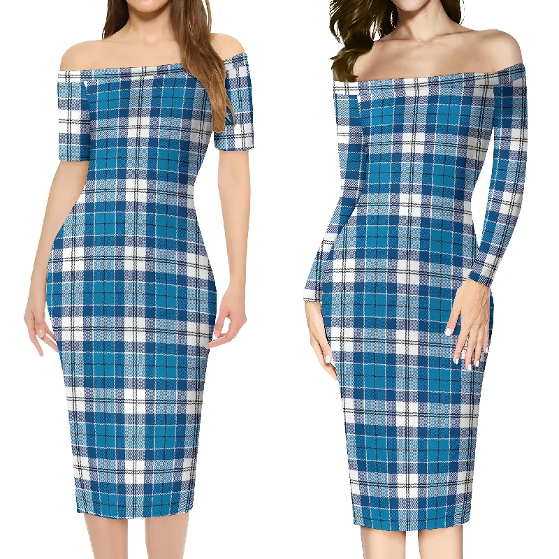 Roberton Tartan Off Shoulder Lady Dress