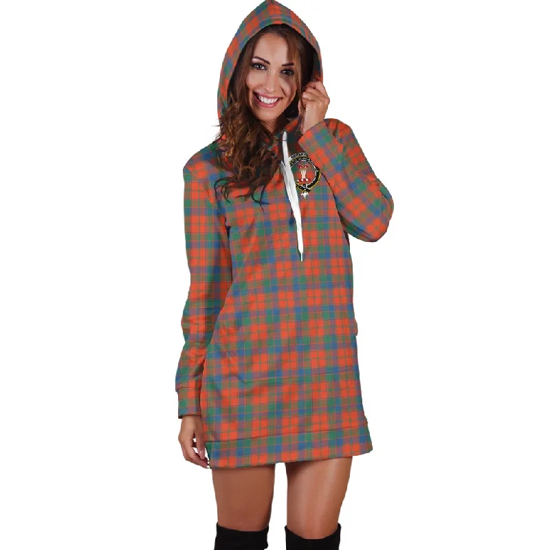 Robertson Ancient Tartan Hoodie Dress with Family Crest