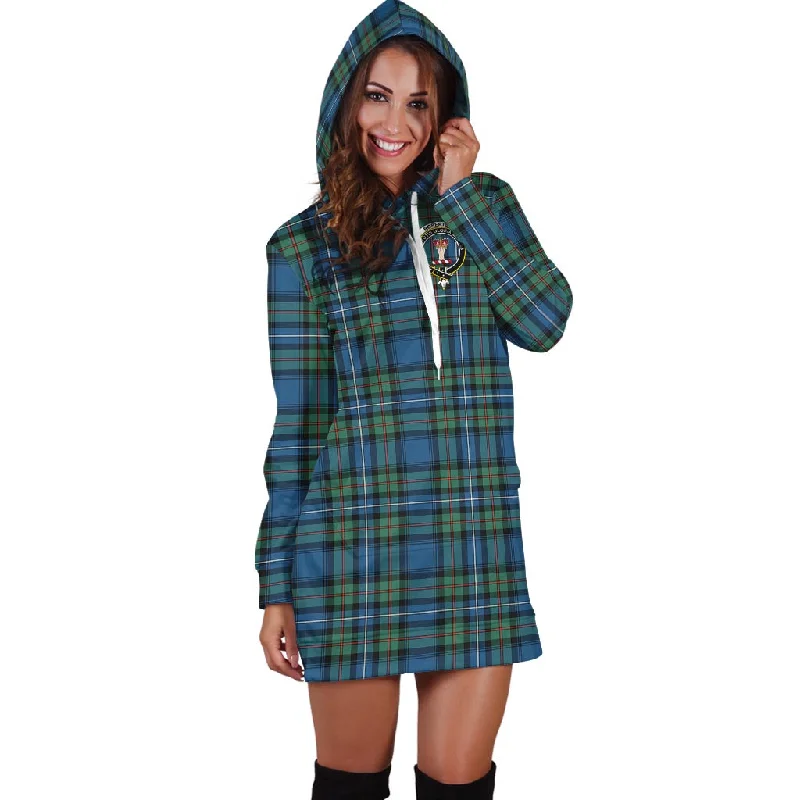 Robertson Hunting Ancient Tartan Hoodie Dress with Family Crest