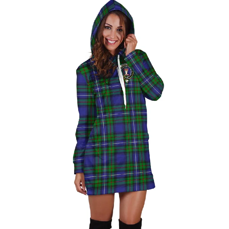 Robertson Hunting Modern Tartan Hoodie Dress with Family Crest