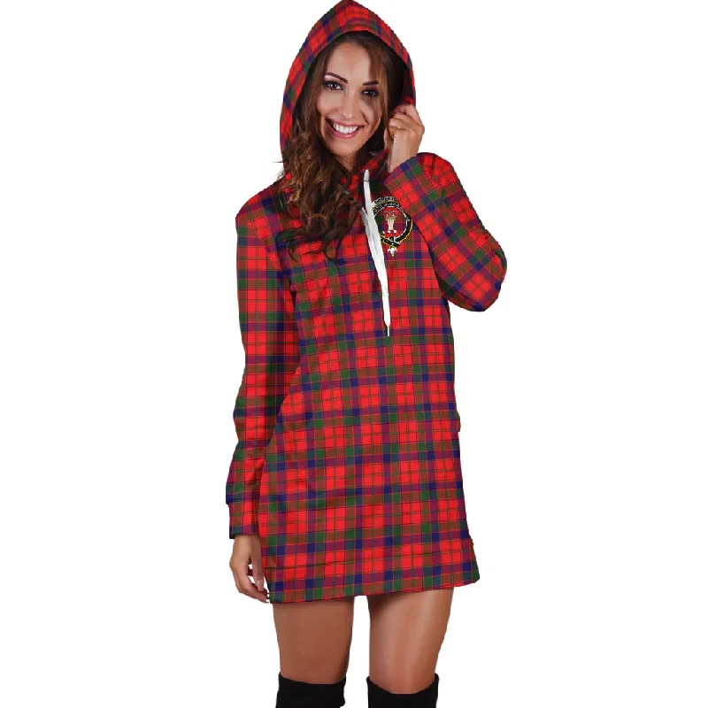 Robertson Modern Tartan Hoodie Dress with Family Crest