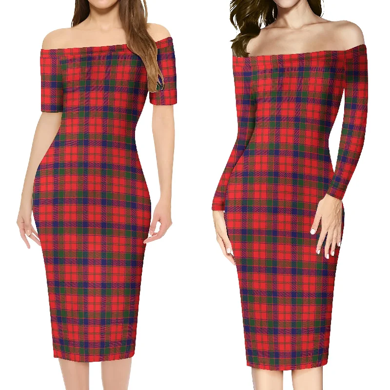 Robertson Modern Tartan Off Shoulder Lady Dress