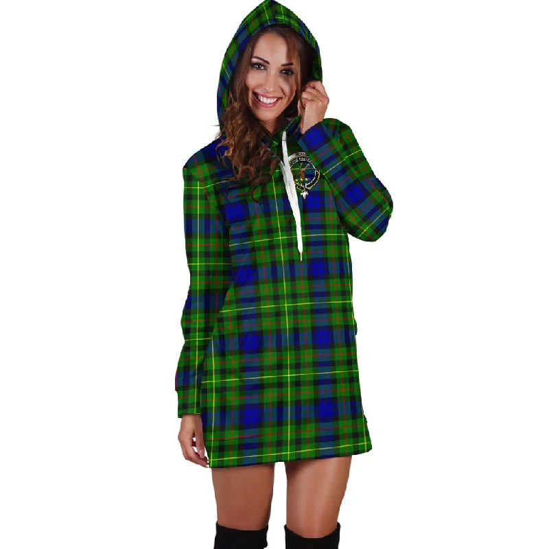 Rollo Modern Tartan Hoodie Dress with Family Crest