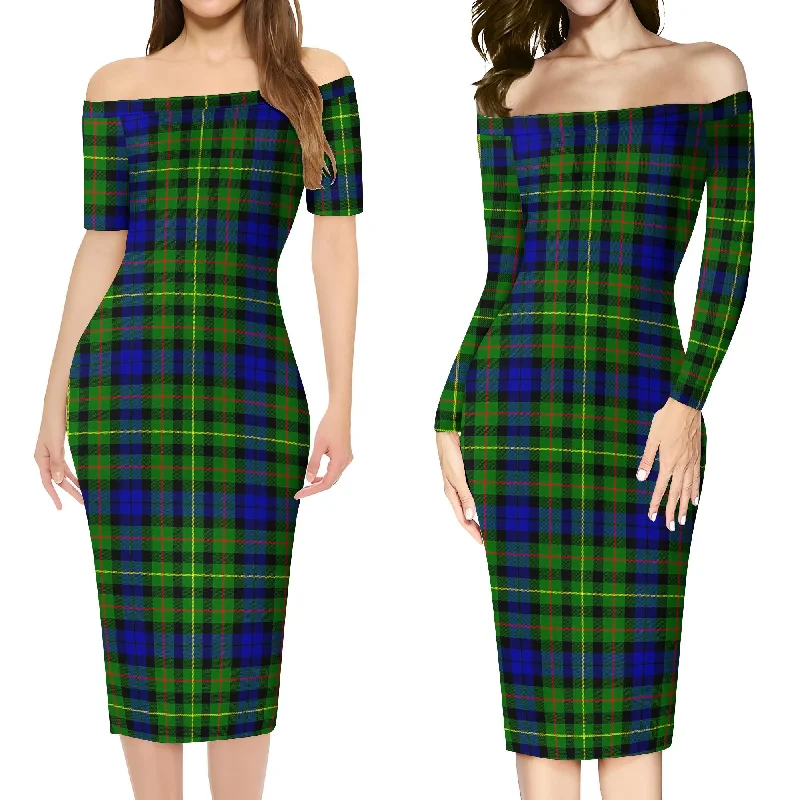 Rollo Modern Tartan Off Shoulder Lady Dress