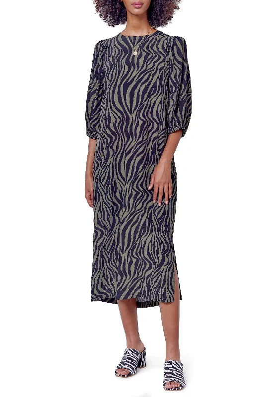 ROMMI Puff Shift Dress - Zebra