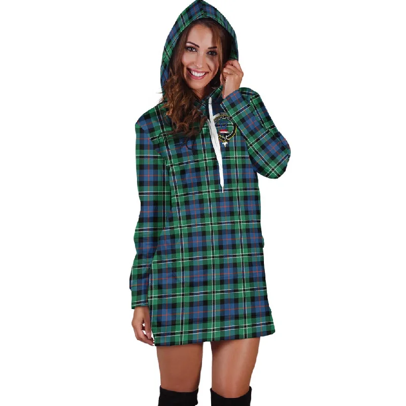 Rose Hunting Ancient Tartan Hoodie Dress with Family Crest