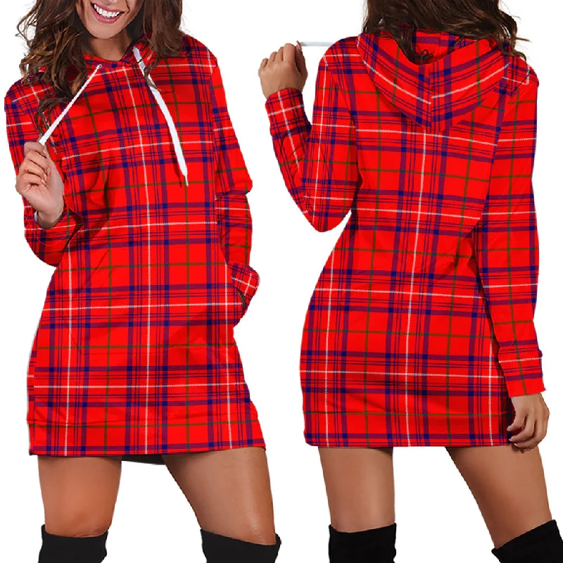 Rose Modern Tartan Hoodie Dress