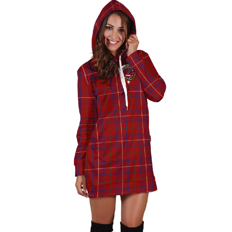 Rose Tartan Hoodie Dress with Family Crest