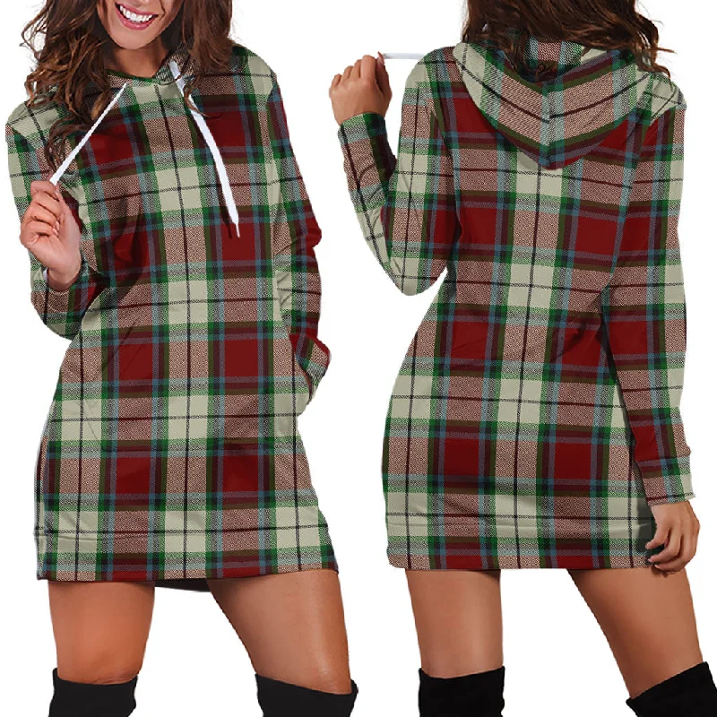 Rose White Dress Tartan Hoodie Dress