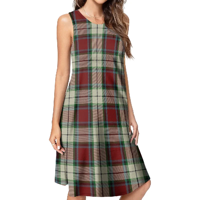 Rose White Dress Tartan Womens Casual Dresses