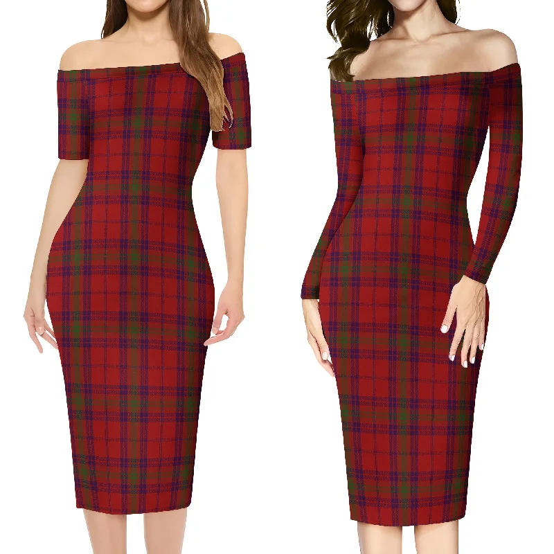 Ross Old Tartan Off Shoulder Lady Dress