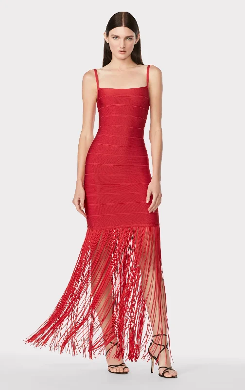 BANDED FRINGE GOWN