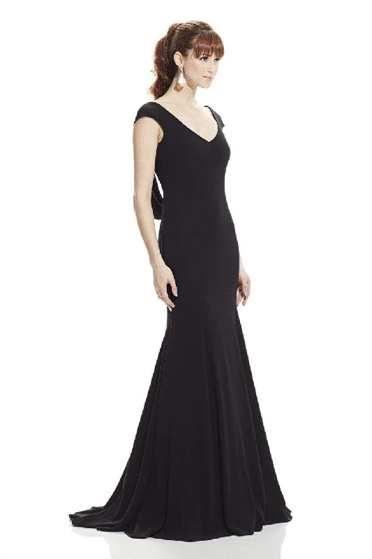 Theia - 882820SC V-Neck Trumpet Gown with Open Cowl Back