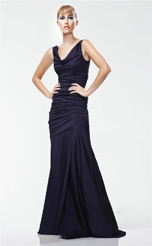 Theia - Cowl Neck Ruched Evening Gown 881195SC