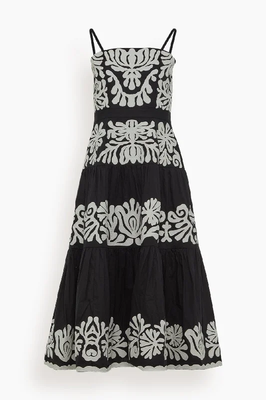 Agathe Applique Tank Dress in Black Tank Dress Twist