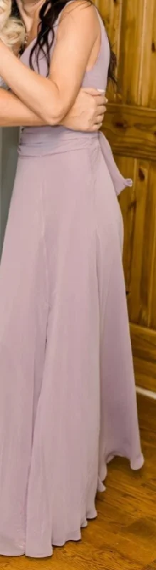 David's Bridal SURPLICE TANK LONG CHIFFON BRIDESMAID DRESS Stylish Tank Gown