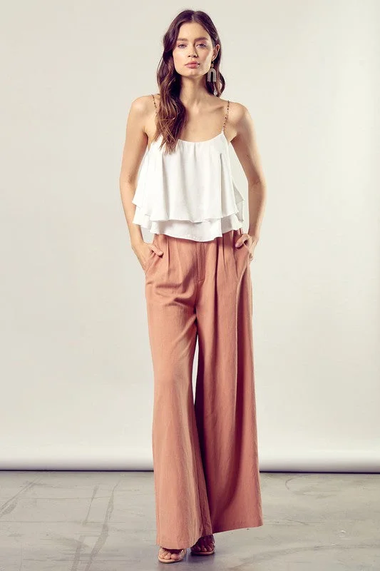 Dressy Cami Tank Top With Beaded Straps Tank Dress Party