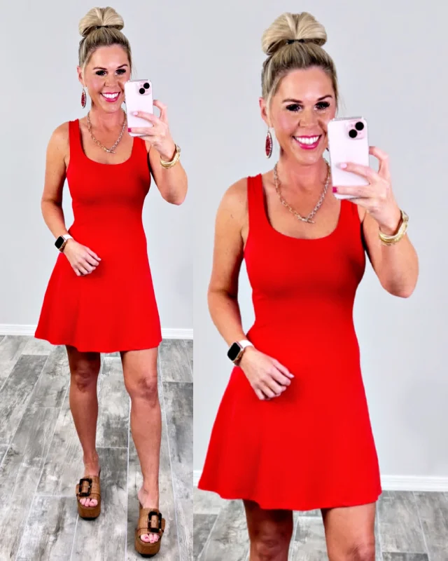 Leading The Trends Tank Dress - Red Elegant Tank Dress