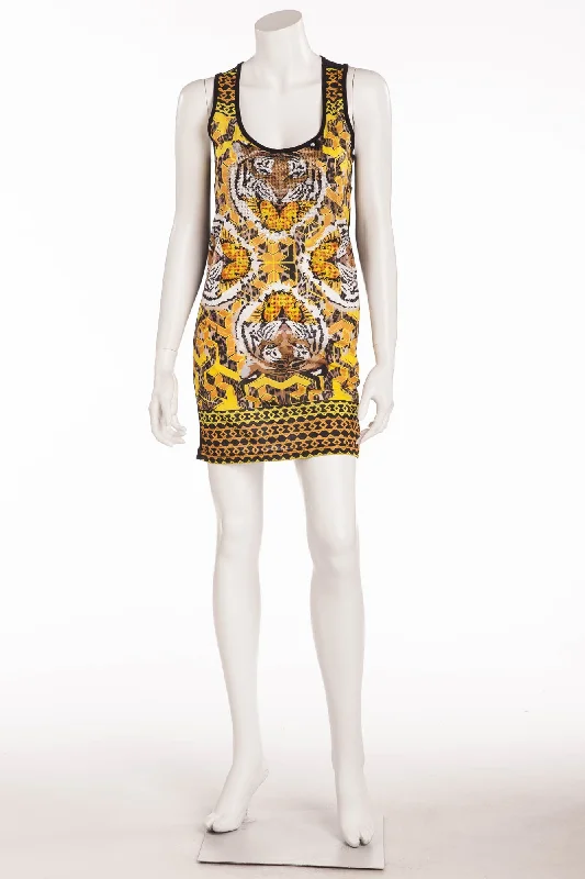 Philipp Plein - Tank Tiger Dress with Rhinestones - Summer Tank Dress Vibe