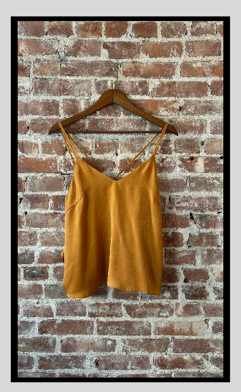 Satin Caramel Tank Printed Tank Dress