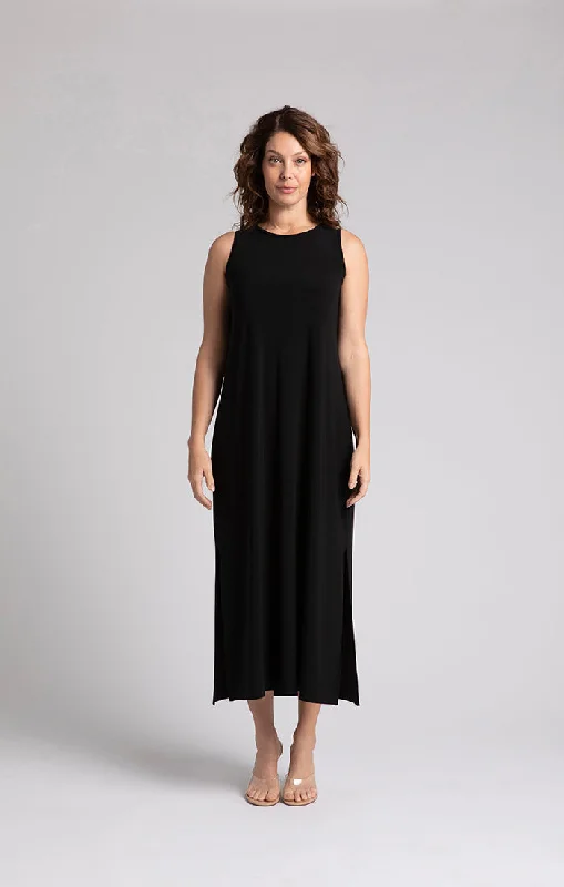 Sympli Black Reversable Slit Tank Dress 28160 Casual Tank Dress Look
