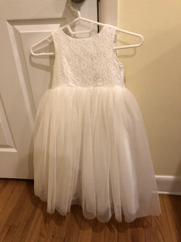 David's Bridal Lace and Mesh Tank Flower Girl Dress/OP222 Mini Tank Dress