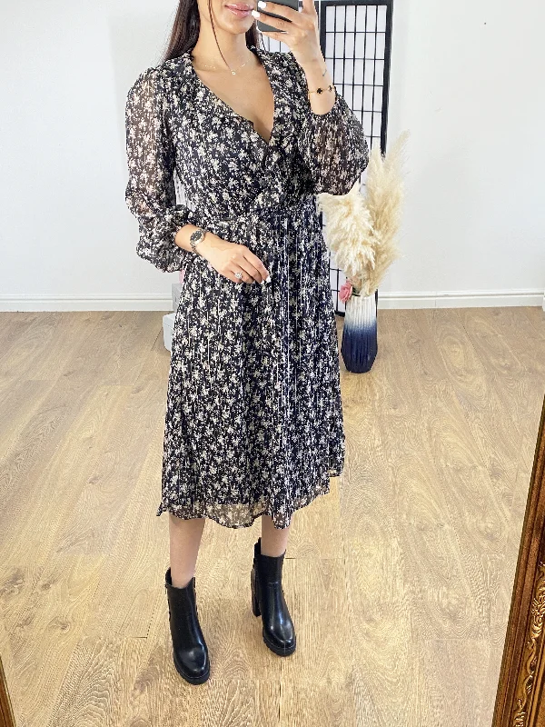 Northern Lurex Floral Print Midi Dress