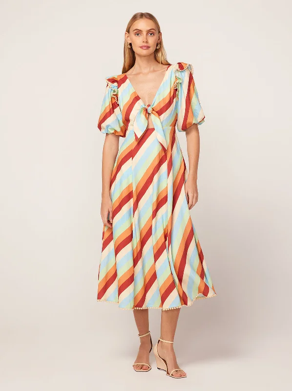 Pia Multi Stripe Midi Dress