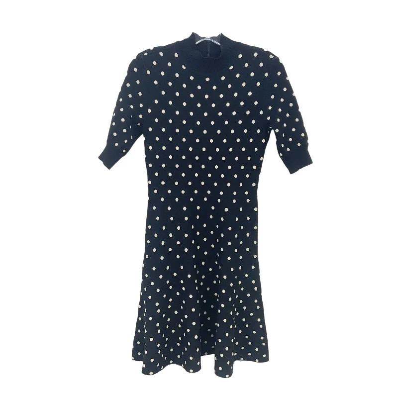 RACHEL Roy Women's Black White Polka Dotted Midi Sweater Shift Dress Size S