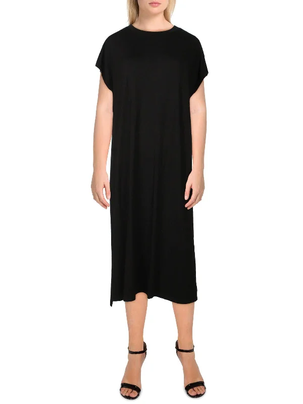 Womens Crewneck Midi T-Shirt Dress