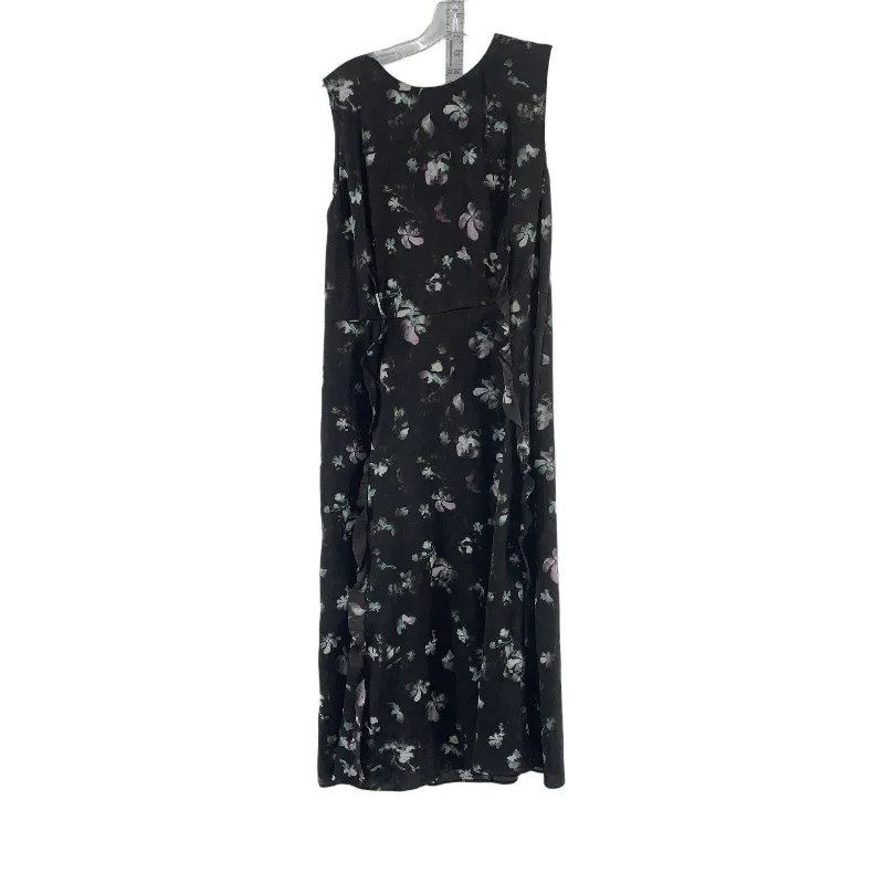 Women's Simply Vera Wang Black Midi Dress, Size M, Preowned Floral